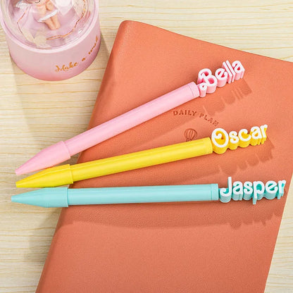 Personalised Multi-Color 3D Printed Retro Dolly Font Name Pen 0.5mm Set of 2 Back to School Gift for Student Classmate Teacher