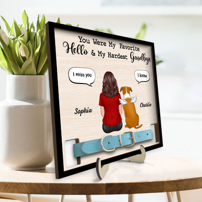 I Miss You Memorial Conversation Dog Cat Pet Loss Remembrance Gift Collar Keepsake Sympathy Gift Personalized Wooden Pet Collar Holder
