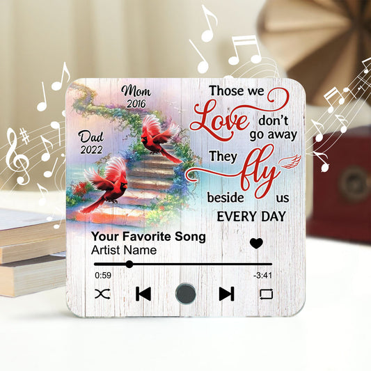 Cardinal Heaven Stairway Personalized Music Fridge Magnet, Memorial Keepsake, Remembrance Gift