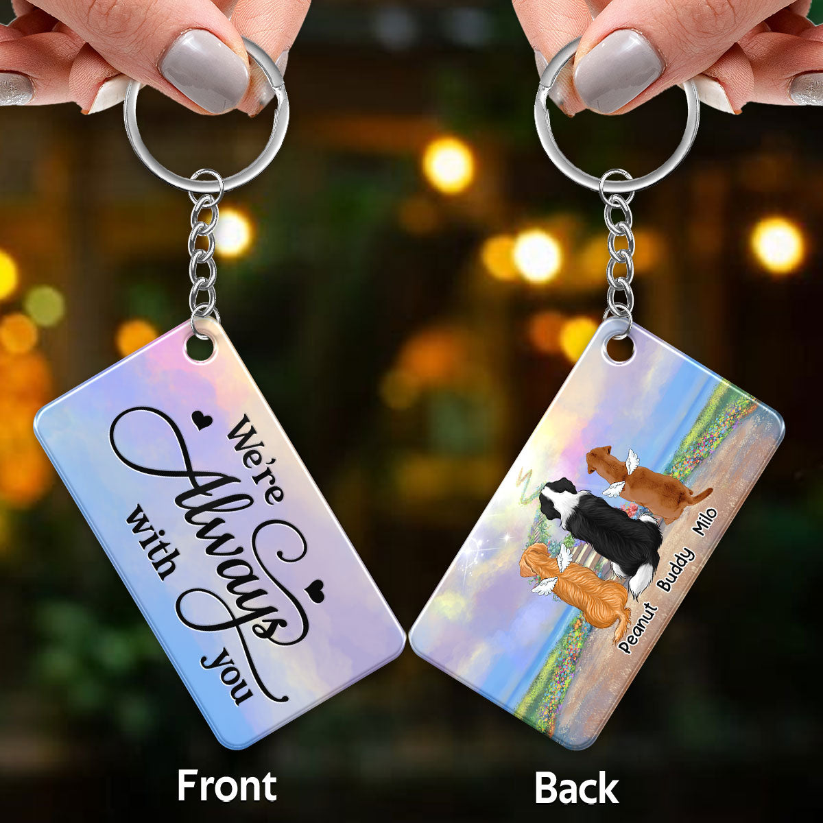 You Left Paw Prints On My Heart Pet Dog Cat Memorial Remembrance Keepsake Personalized Acrylic Keychain