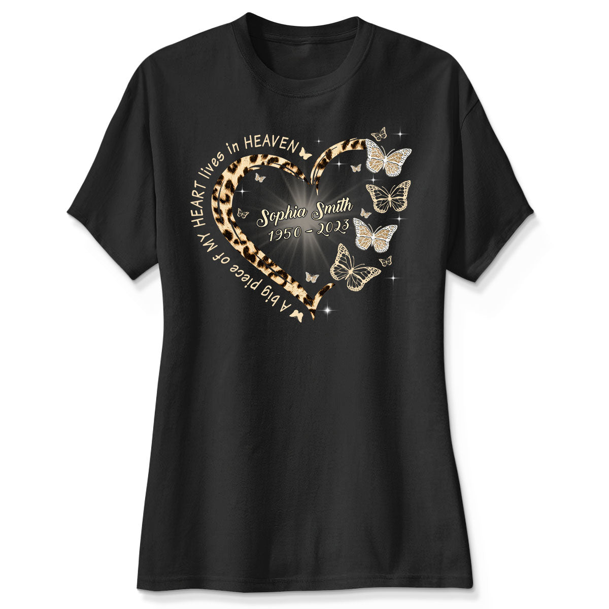 Leopard Big Piece Of My Heart Lives In Heaven Personalized Shirt
