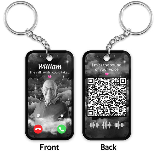 The Call I Wish I Could Take Memorial Sympathy Gift Remembrance Keepsake Photo Inserted Voice Message QR Code Personalized Acrylic Keychain