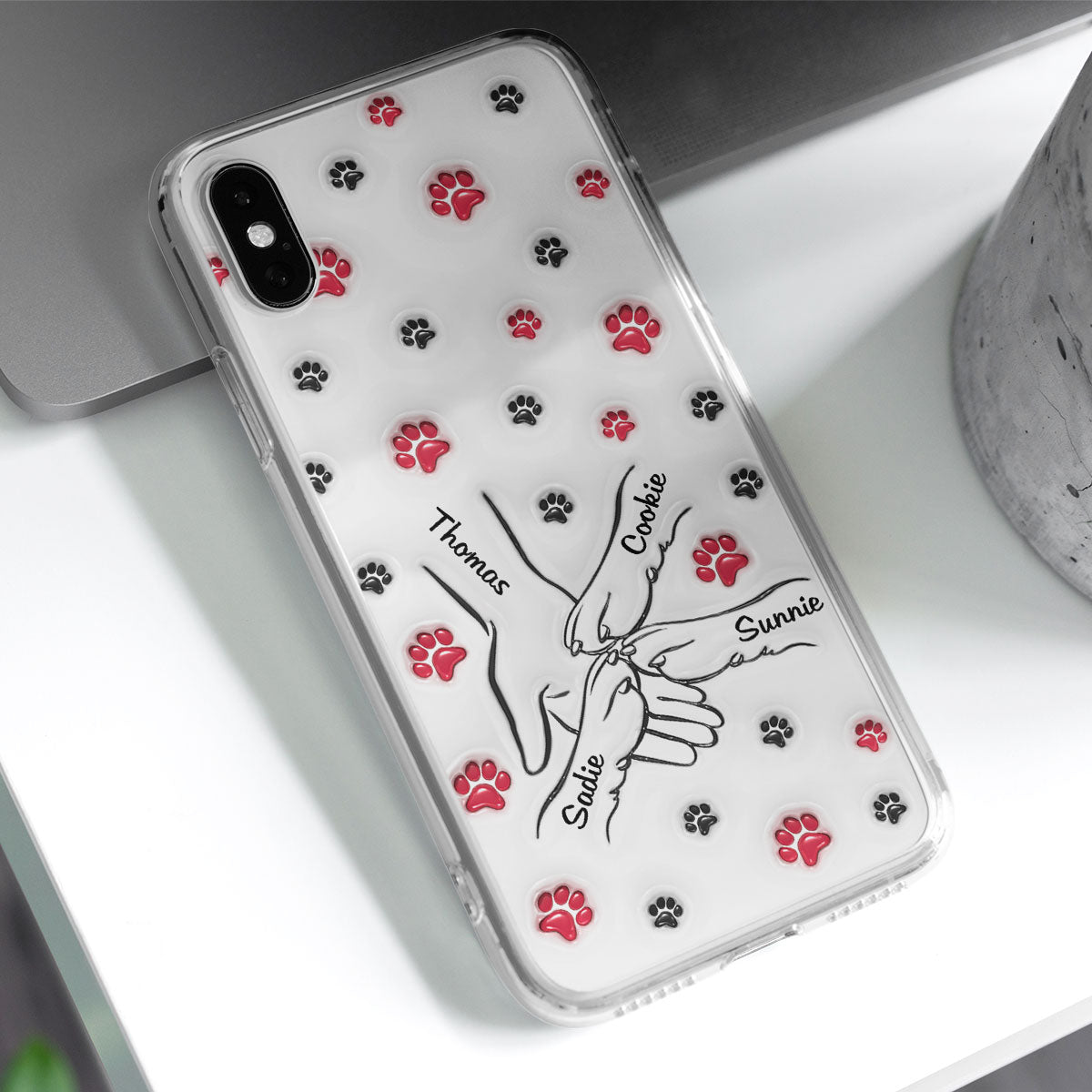 Paw And Hand - Personalized Custom 3D Inflated Effect Phone Case