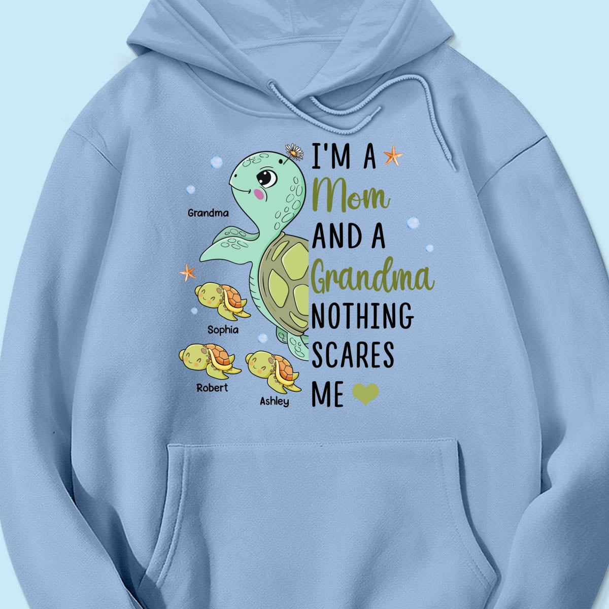 Nothing Scares Me Grandma Turtle Personalized Shirt