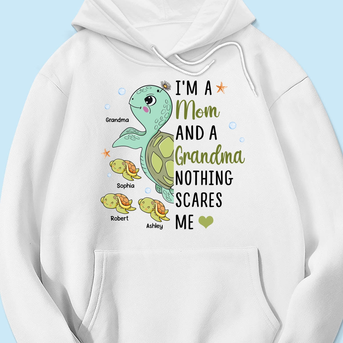 Nothing Scares Me Grandma Turtle Personalized Shirt