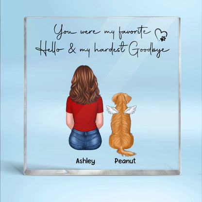 Dog Cat Memorial Pet Remembrance Gift Personalized Square Acrylic Block Plaque - Pet Loss Keepsake Pet Loss Sympathy Present, Keepsake Memory Gift, Acrylic Block