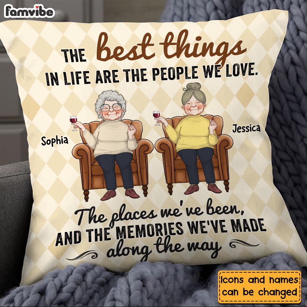 Personalized Gift For Friends The Best Thing In Life Pillow 36766 Mockup 4