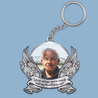 Your Wings Were Ready Photo Memorial Personalized Acrylic Keychain