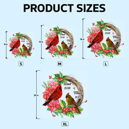 Cardinals Wreath Memorial Personalized Decal