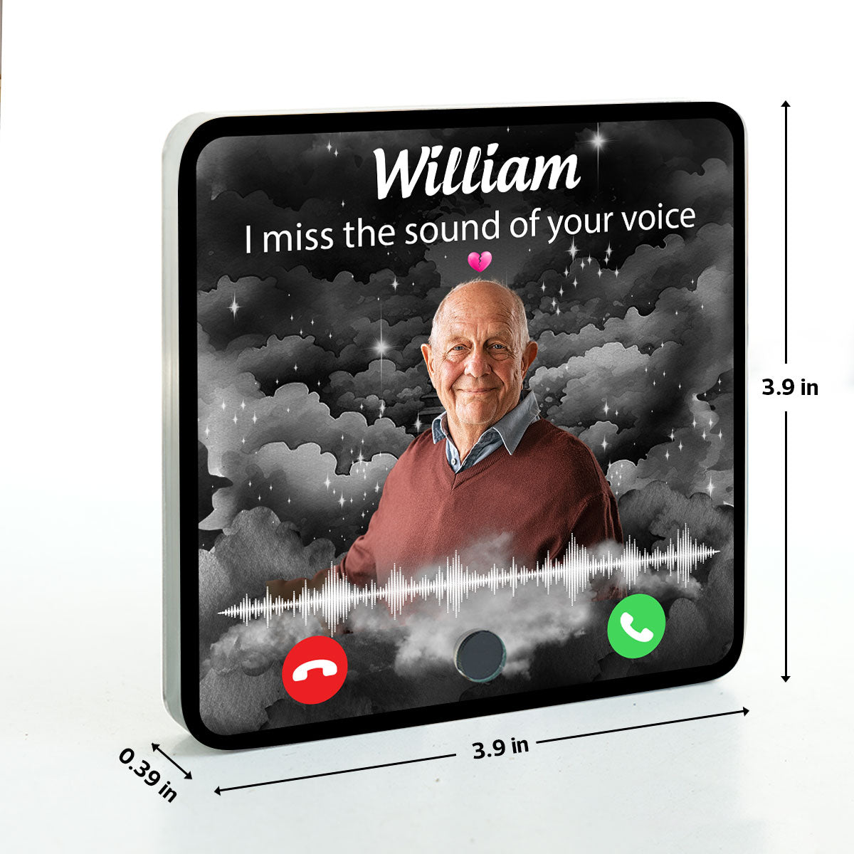 The Call I Wish I Could Take Memorial Voice Message Remembrance Keepsake Photo Inserted Personalized Music Fridge Magnet