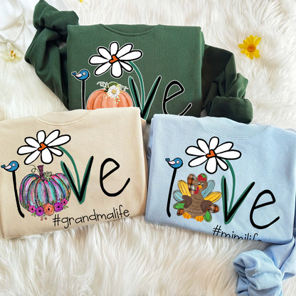 Personalized Love Grandma Life Flower CTH01 Sweatshirt