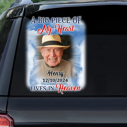 Family - A Big Piece Of My Heart Lives In Heaven - Personalized Decal (NV) - The Next Custom Gift