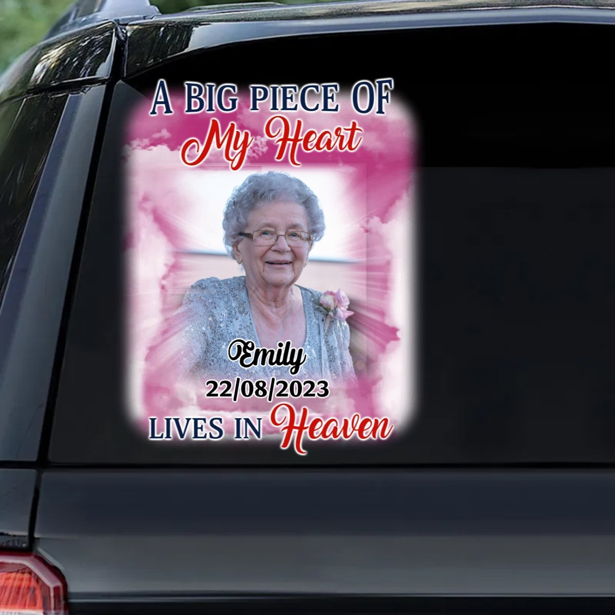 Family - A Big Piece Of My Heart Lives In Heaven - Personalized Decal (NV) - The Next Custom Gift