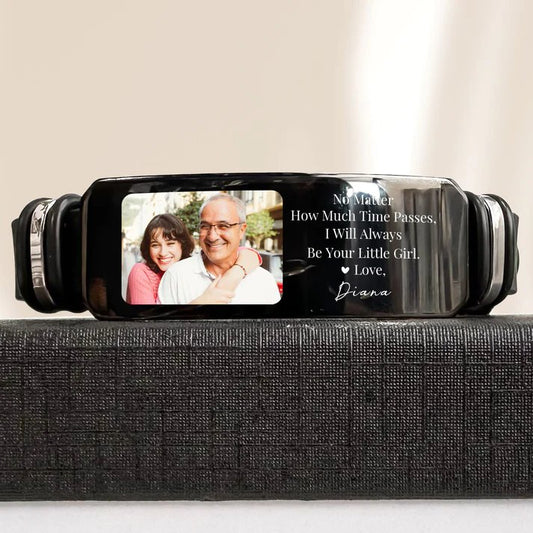 Family - Always Be Your Little Girl Gift From Daughter - Personalized Photo Bracelet (HL) - The Next Custom Gift