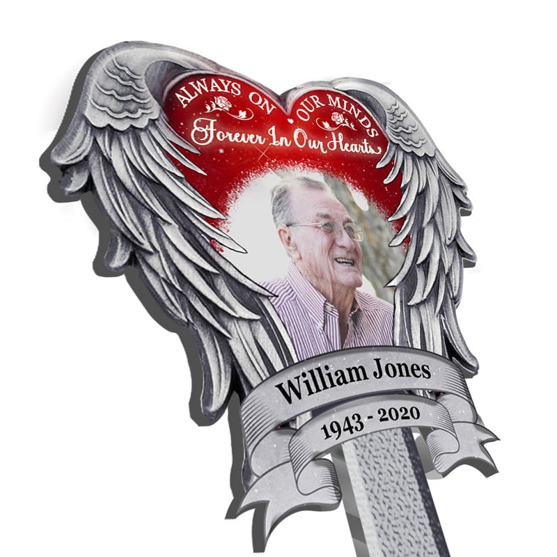 Family - Always On Our Minds Forever In Our Hearts - Personalized Garden Stake - The Next Custom Gift