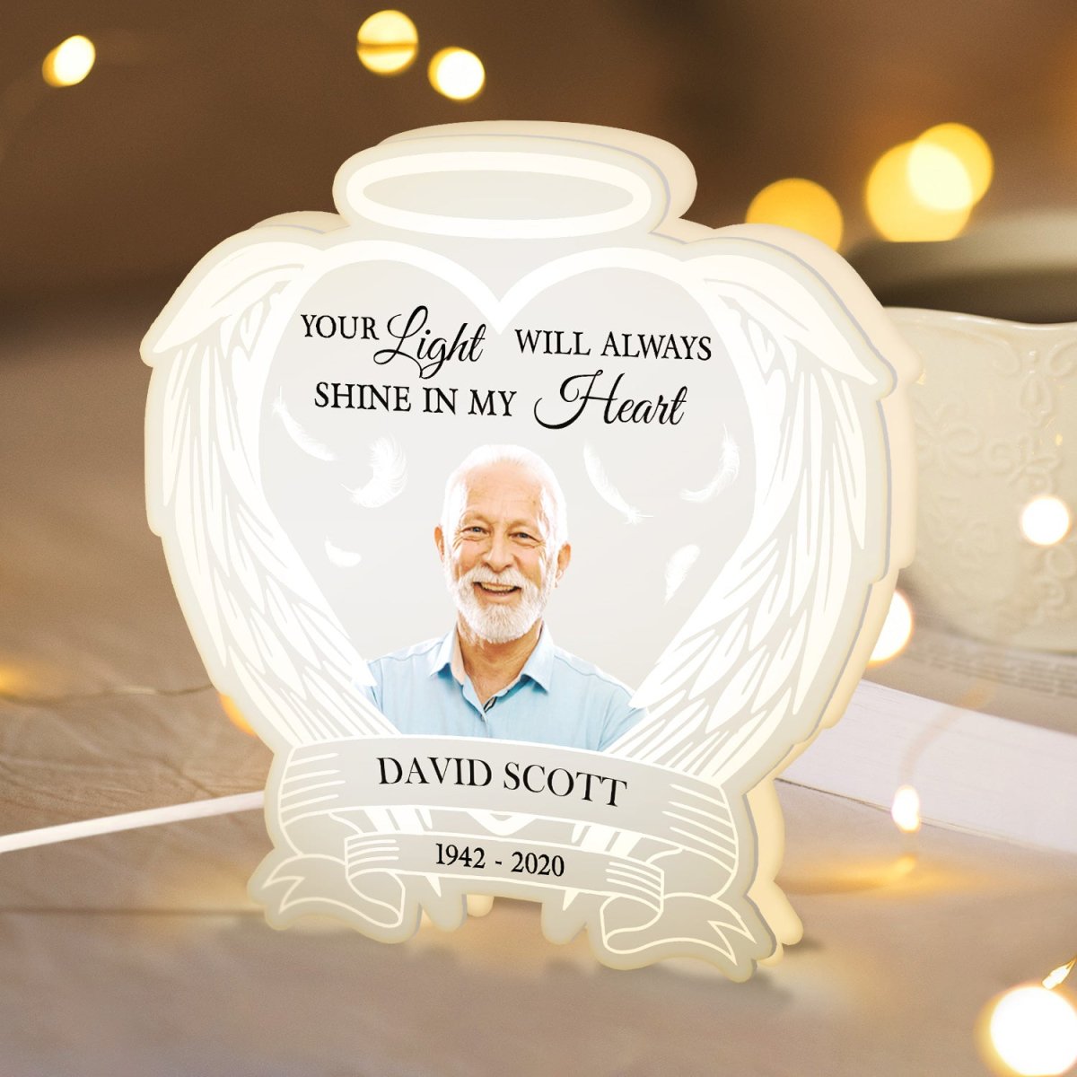 Family - Always Shine In My Heart - Personalized Shaped Photo Light Box (LH) - The Next Custom Gift