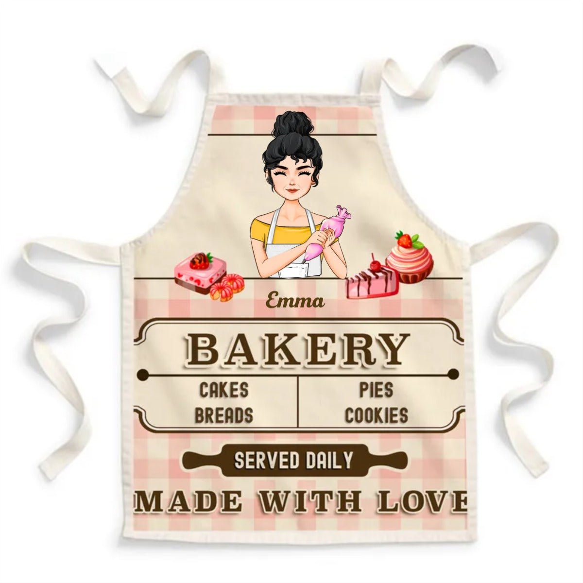 Family - Baked With Love - Personalized Apron With Pocket - The Next Custom Gift