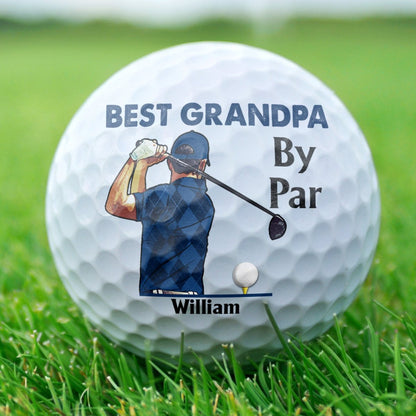 Family - Best Dad By Par - Gift For Father, Golfer - Personalized Golf Ball - The Next Custom Gift