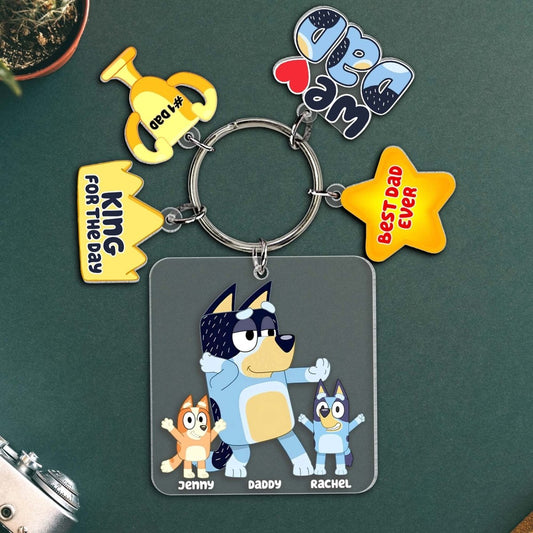 Family - Bluey Family - Personalized Acrylic Keychain - The Next Custom Gift