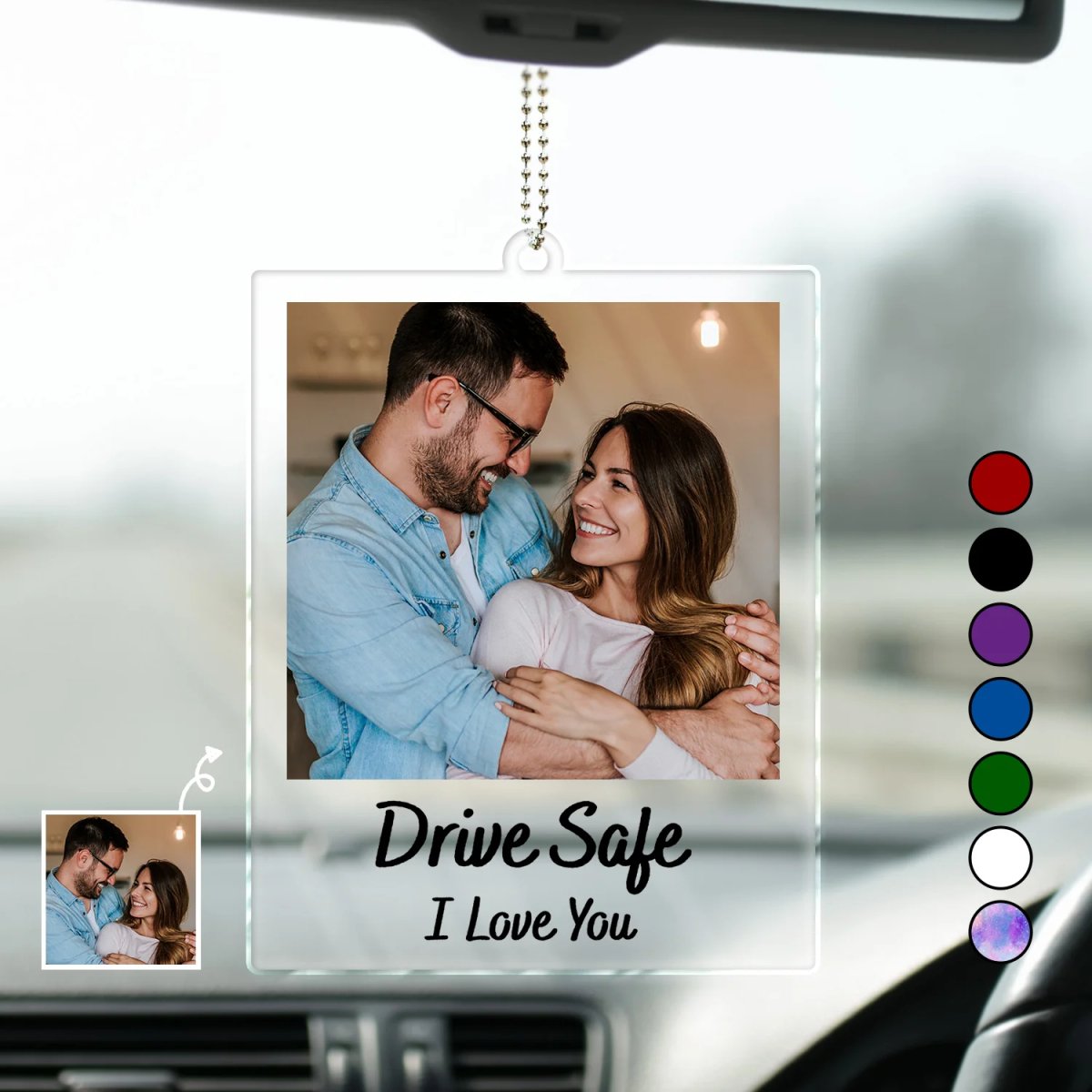 Family - Custom Photo Drive Safe - Personalized Acrylic Car Hanger (AQ) - The Next Custom Gift