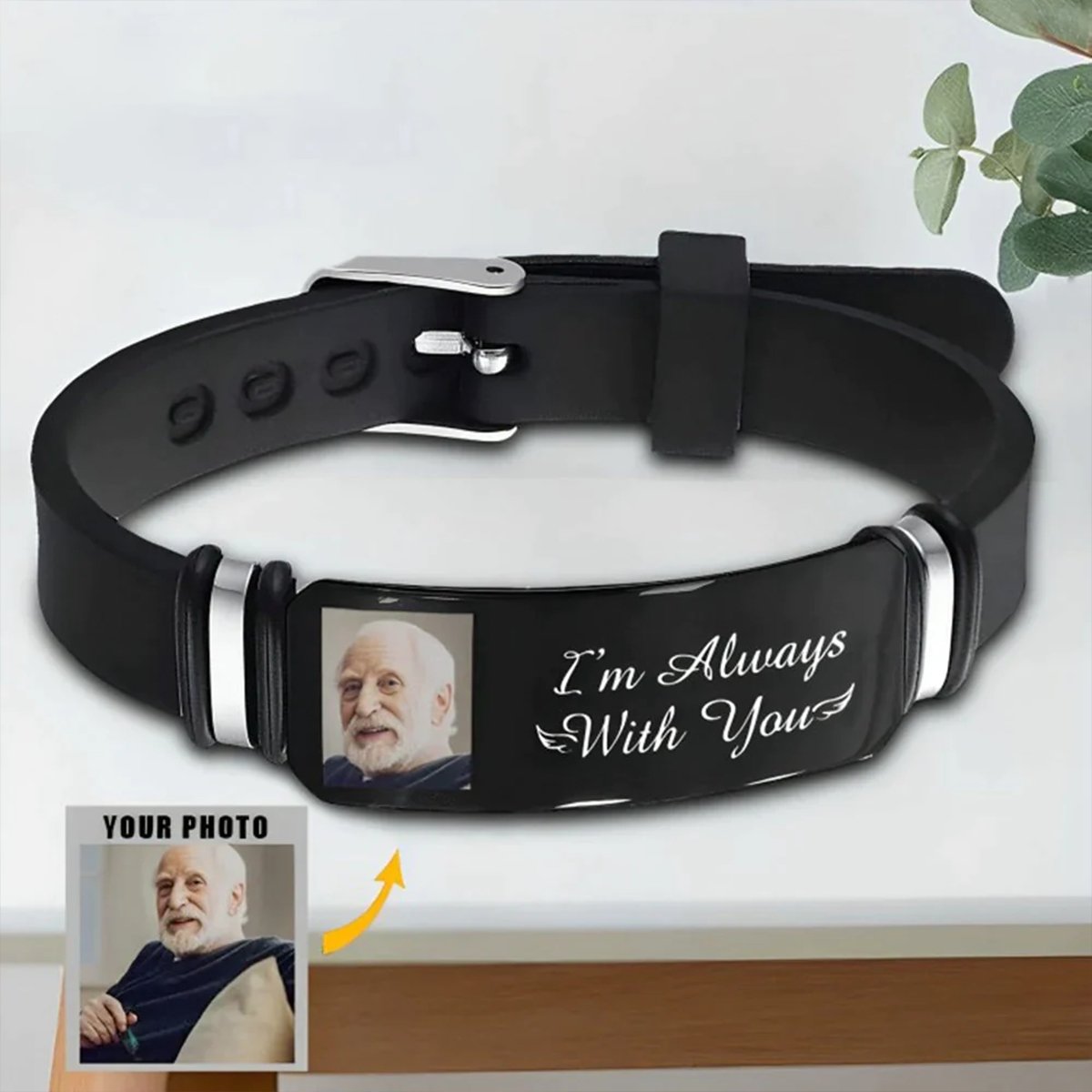 Family - Custom Photo I'm Always With You - Memorial Gift For Family, Friend - Personalized Bracelet ( AB ) - The Next Custom Gift