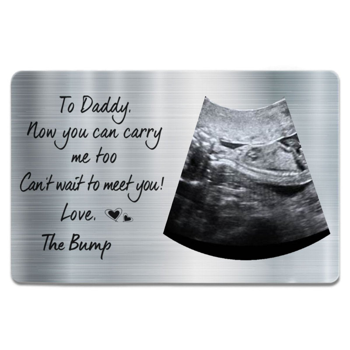 Family - Custom Photo To Daddy Now You Can Carry Me Too - Personalized Photo Aluminum Wallet Card - The Next Custom Gift