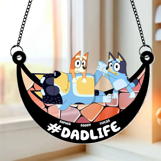 Family - Dad Suncatcher - Personalized Suncatcher Window Hanging Ornament - The Next Custom Gift