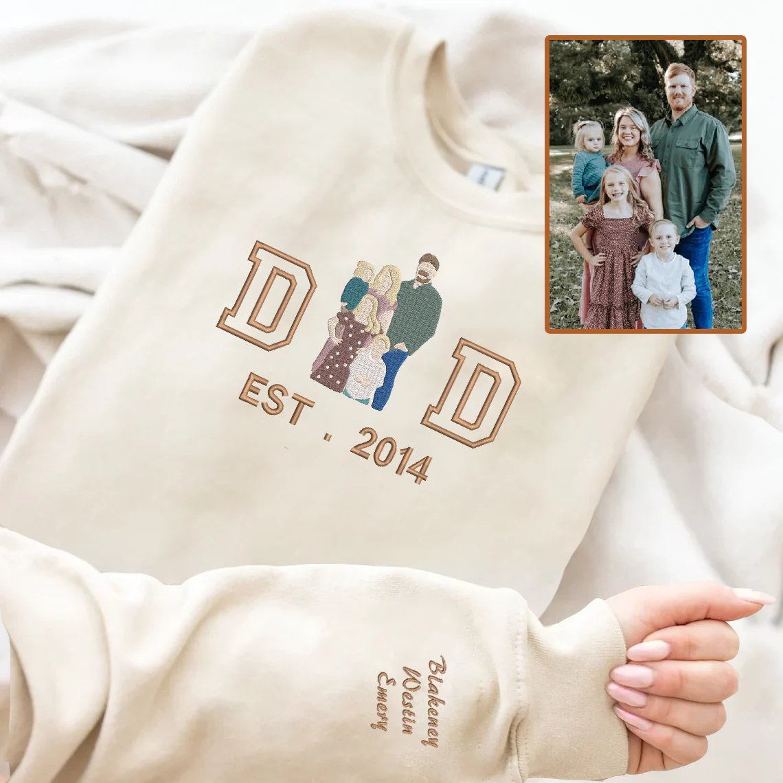 Family - Father's Day Upload Photo - Personalized Unisex T - Shirt, Hoodie , Sweatshirt - The Next Custom Gift