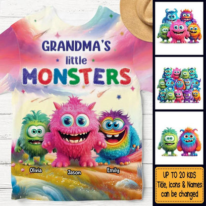 Family - Favorite Monsters Call Me Grandma All - Personalized T - Shirt (AB) - The Next Custom Gift