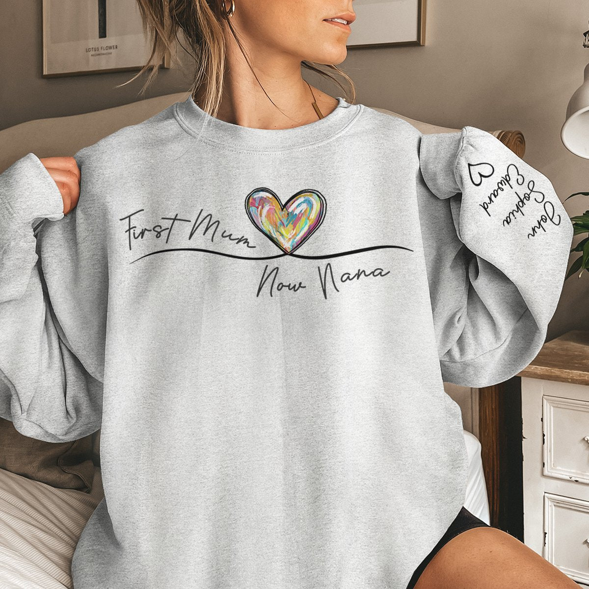 Family - First Mom And Now Grandma - Personalized Sweatshirt - The Next Custom Gift