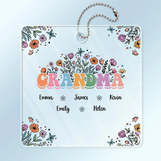 Family - Gift For Mother, Grandmother - Personalized Acrylic Car Hanger - The Next Custom Gift