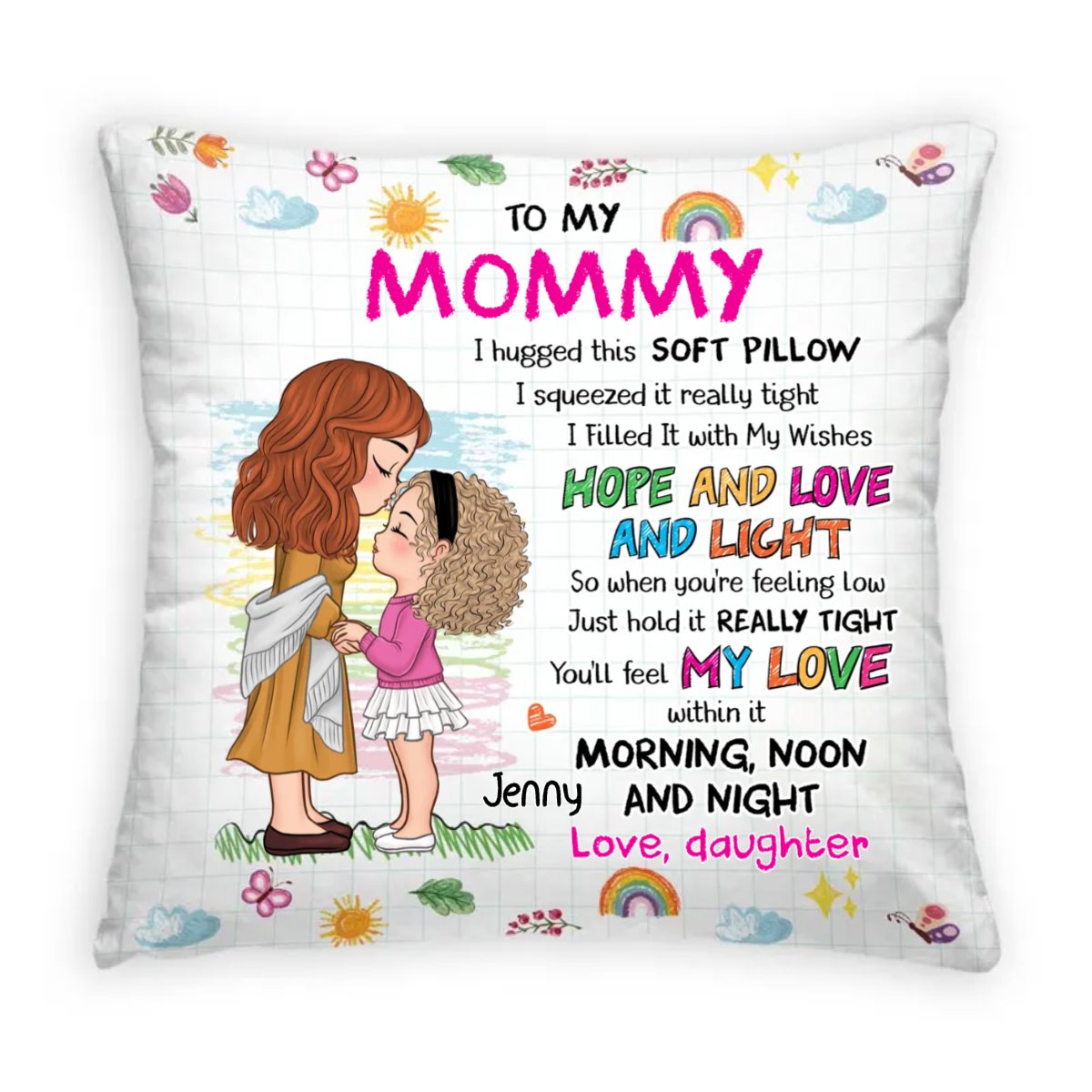 Family - Granddaughter Hug - Personalized Pillow (TL) - The Next Custom Gift