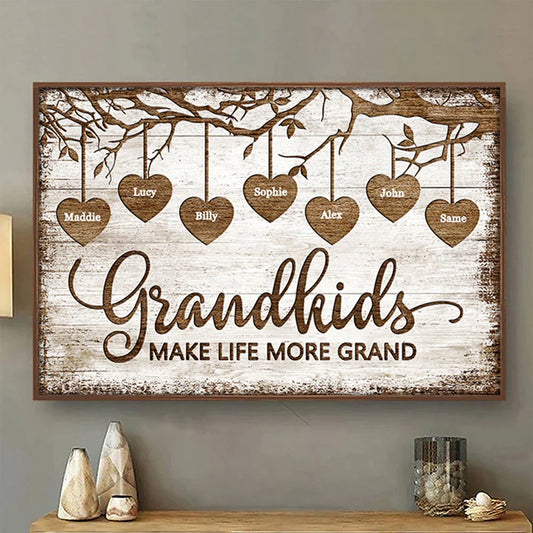 Family - Grandkids Make Life Grand - Personalized Poster (AB) - The Next Custom Gift