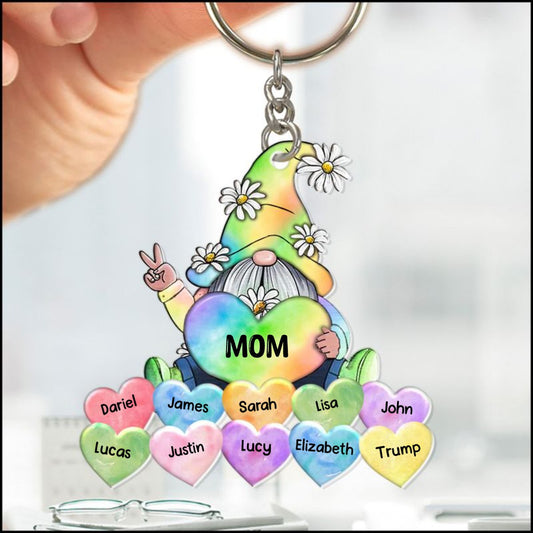 Family - Grandma Mom's Garden Butterflies - Personalized Acrylic Keychain (AB) - The Next Custom Gift