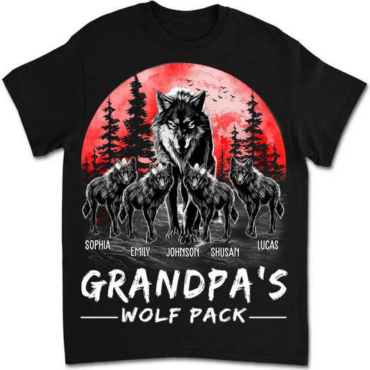Family - Grandpa Wolf Pack - Personalized Unisex T - shirt, Hoodie, Sweatshirt - The Next Custom Gift