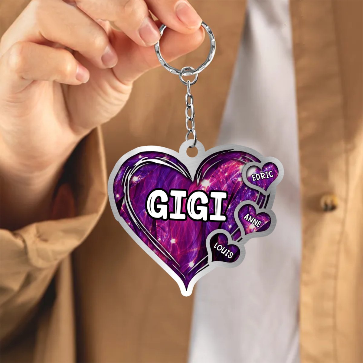 Family - Heart Kids - Personalized Acrylic Keychain - The Next Custom Gift