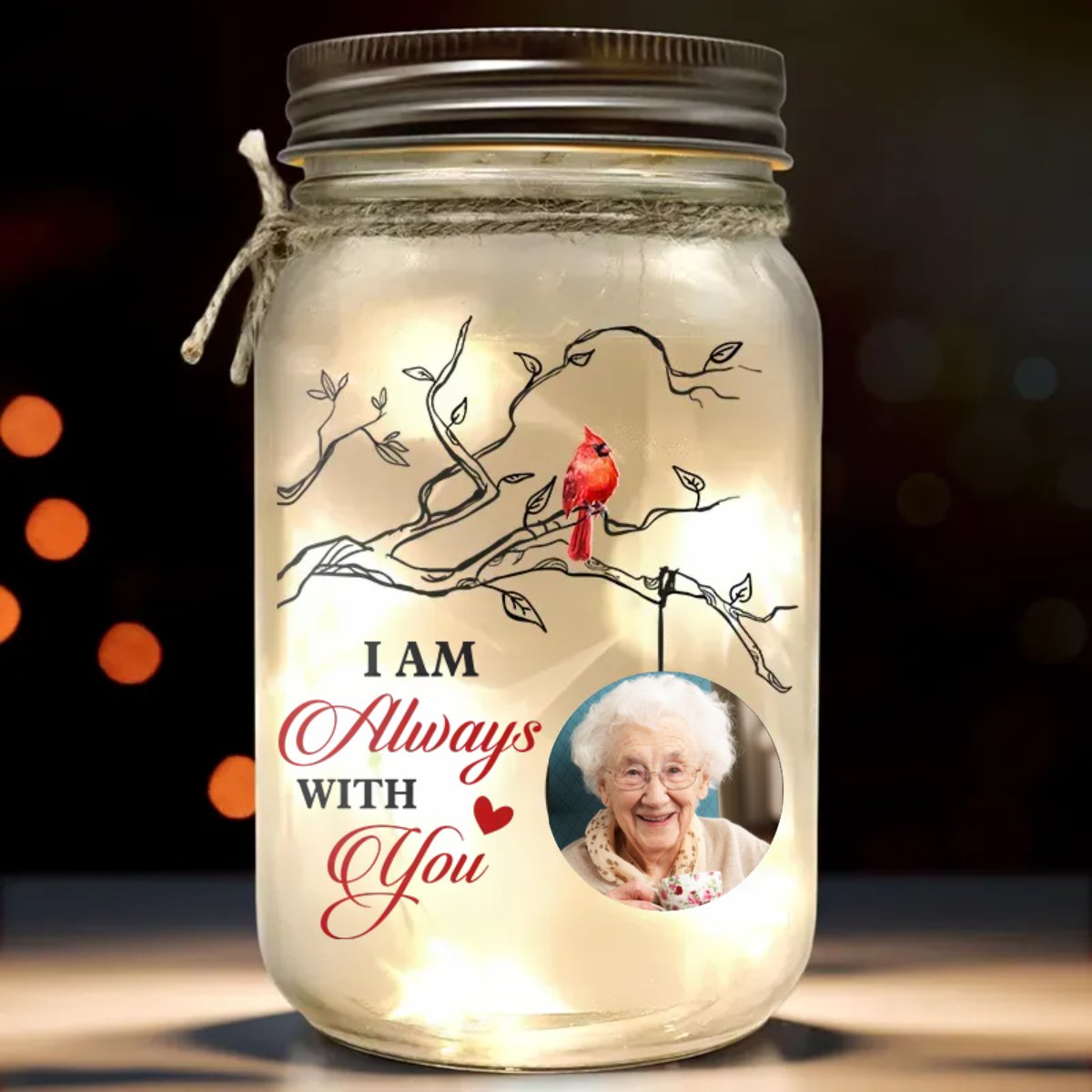 Family - I Am Always With You - Personalized Jar Light(NV) - The Next Custom Gift