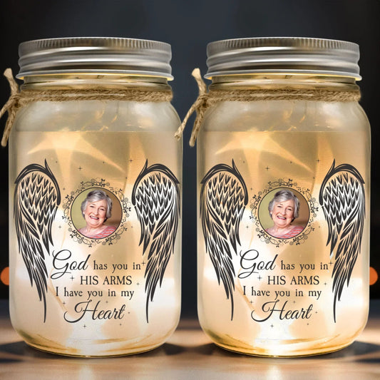Family - I Have You In My Heart - Personalized Mason Jar Photo Light - The Next Custom Gift