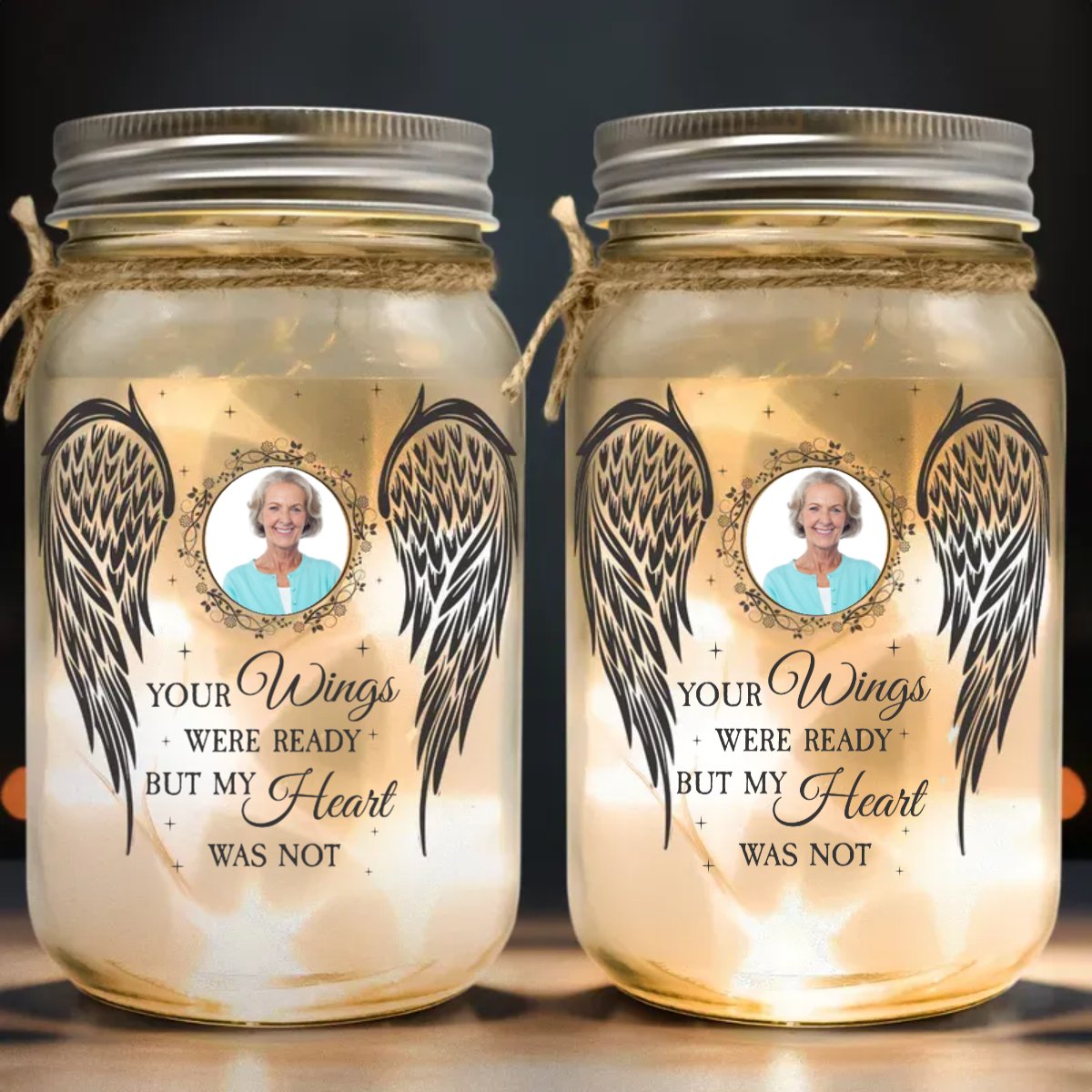 Family - I Have You In My Heart - Personalized Mason Jar Photo Light - The Next Custom Gift