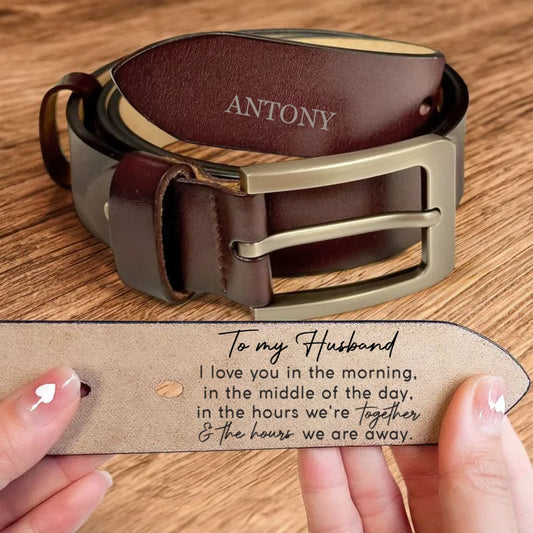 Family - I Love You Every Day - Personalized Engraved Leather Belt (HJ) - The Next Custom Gift