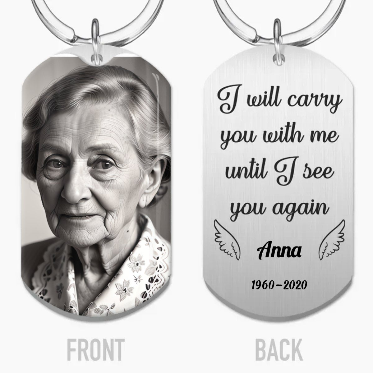 Family - I Will Carry You With Me Until - Personalized Stainless Steel Keychain (AQ) - The Next Custom Gift