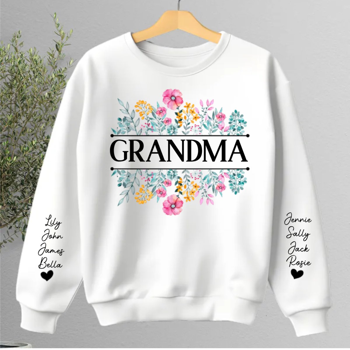 Family - In Grandma's Garden, Love Grows Like Flowers - Personalized Sweatshirt - The Next Custom Gift