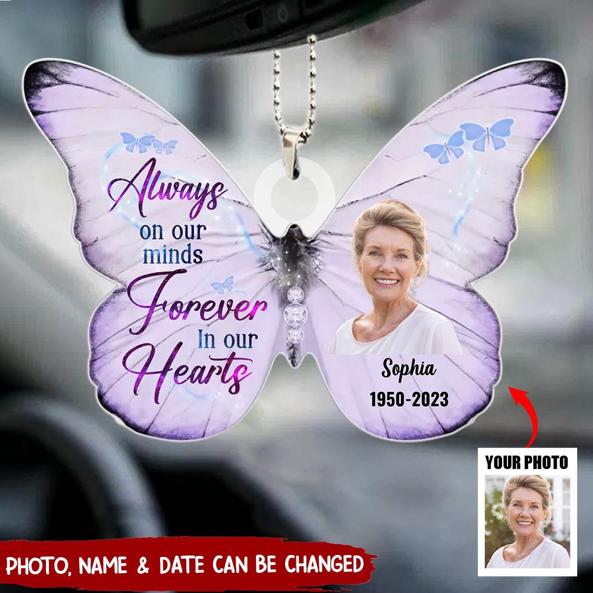 Family - Memorial Butterfly Always Loved Never Forgotten Forever Missed - Personalized Acrylic Ornament (HJ) - The Next Custom Gift