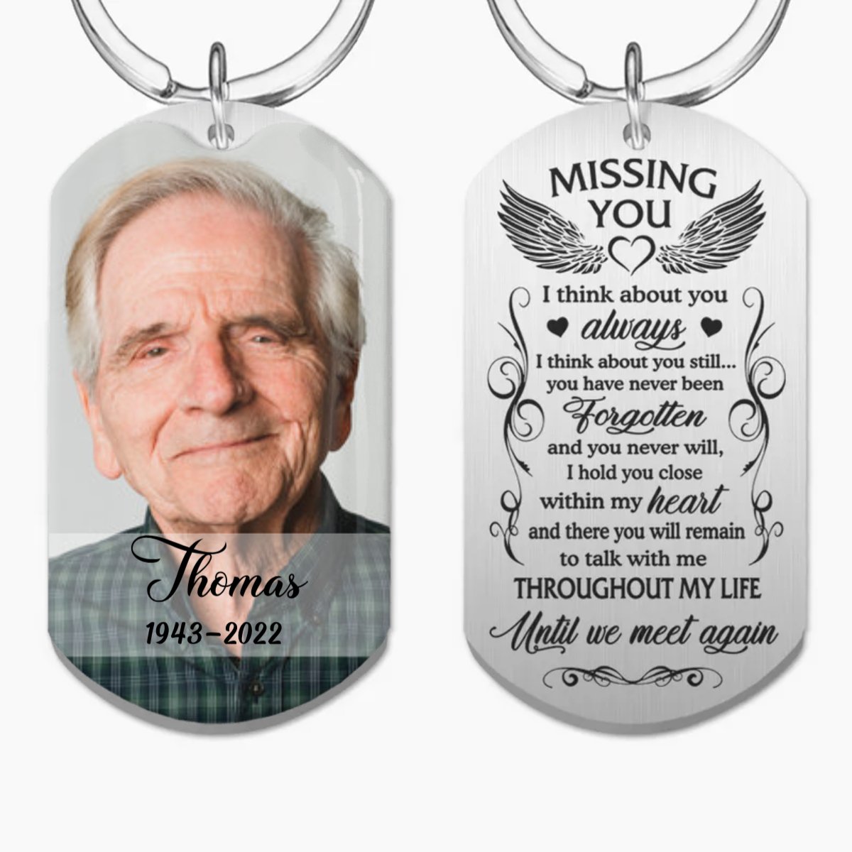 Family - Missing You Until We Meet Again - Personalized Keychain - The Next Custom Gift