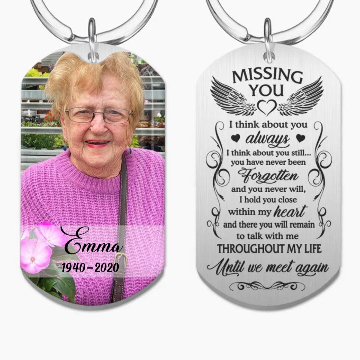 Family - Missing You Until We Meet Again - Personalized Keychain - The Next Custom Gift