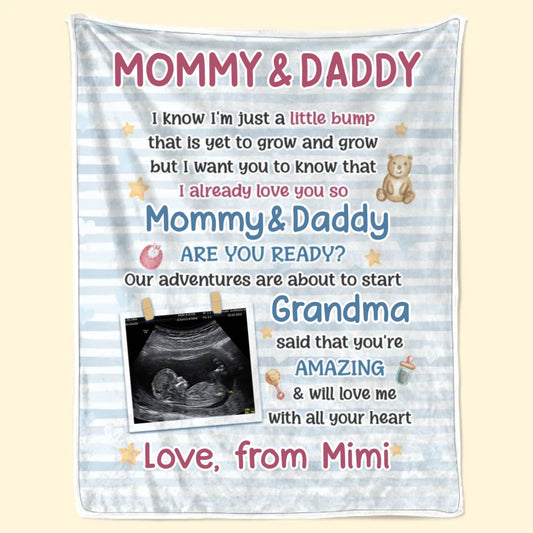 Family - Mommy Daddy Are You Ready - Personalized Blanket (NV) - The Next Custom Gift