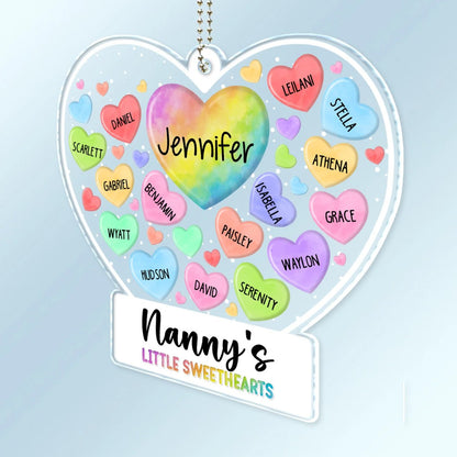 Family - Mom's Grandma's Little Sweethearts - Personalized Acrylic Car Hanger - The Next Custom Gift