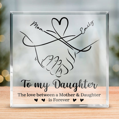 Family - Mother And Daughter Forever Linked Together - Personalized Acrylic Plaque - The Next Custom Gift