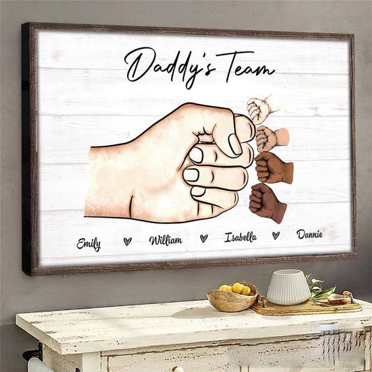 Family - Mother Or Daddy & Kids, Together We're A Team - Personalized Poster (HJ) - The Next Custom Gift