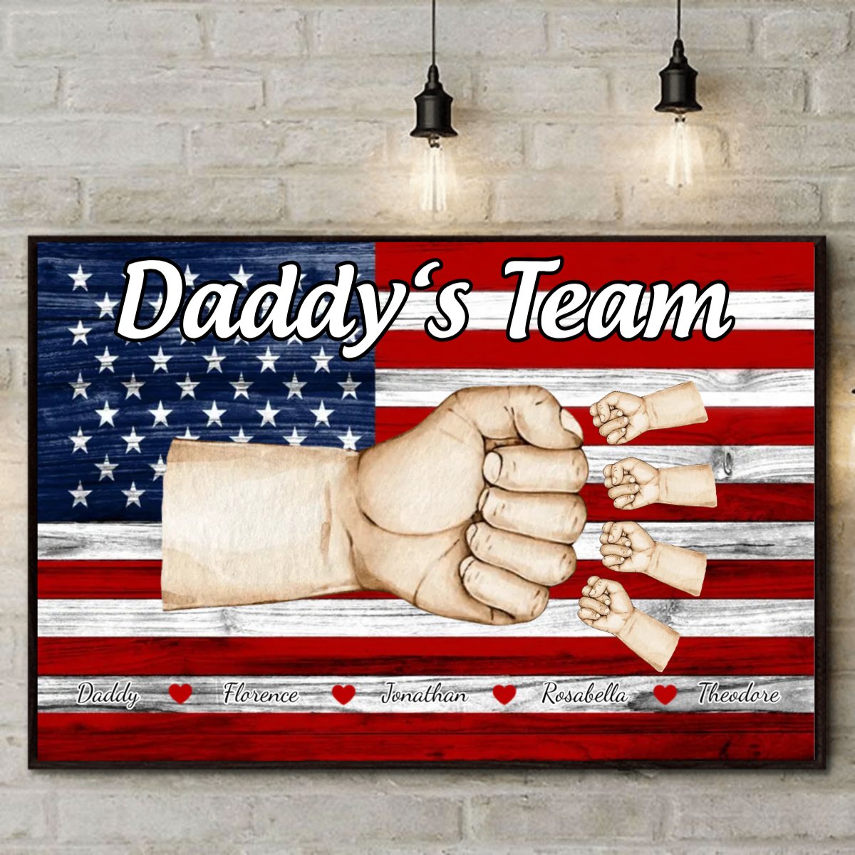 Family - Nation Flag Daddyƒ??s Team Fist Bump - Personalized Poster - The Next Custom Gift
